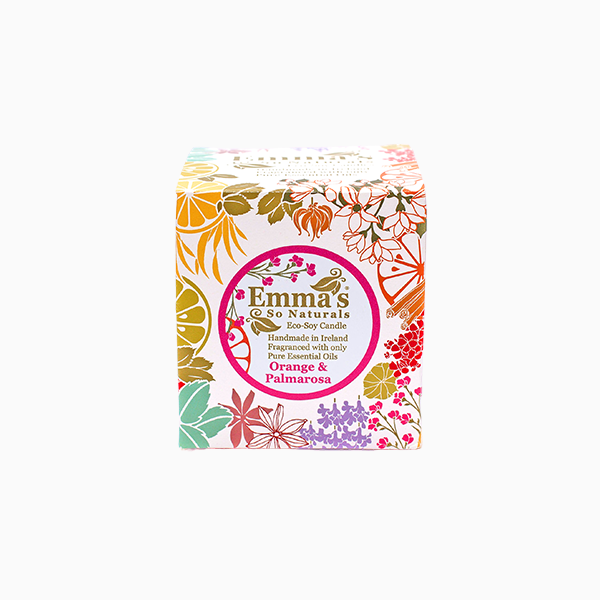 Natural Soy Wax Candle with Sweet Orange & Palmarosa Essential Oils by Emma's So Naturals