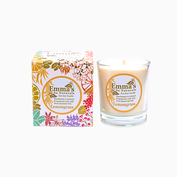 Natural Soy Wax Candle with Lemongrass Essential Oils by Emma's So Naturals