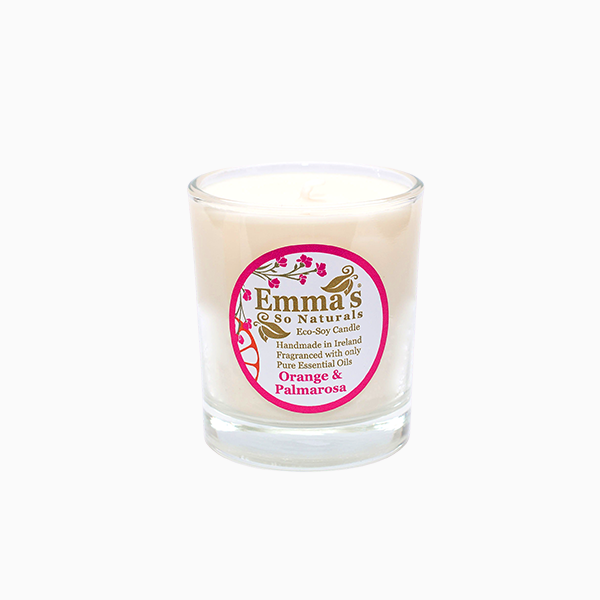 Natural Soy Wax Candle with Sweet Orange & Palmarosa Essential Oils by Emma's So Naturals