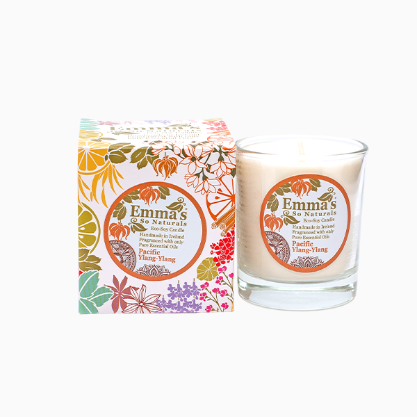Natural Soy Wax Candle with Ylang-Ylang, Lavender & Bergamot Essential Oils by Emma's So Naturals