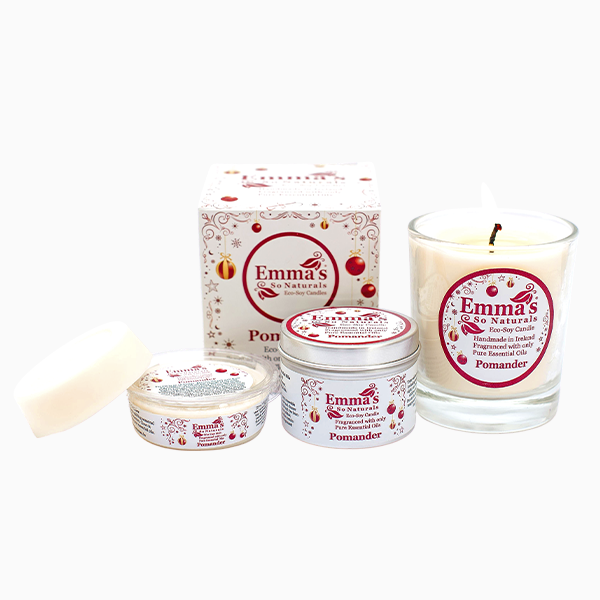Natural Soy Wax Candle with Cinnamon, Clove & Sweet Orange Essential Oils by Emma's So Naturals