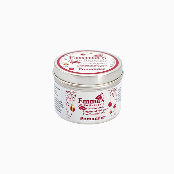 Natural Soy Wax Tin Candle with Cinnamon, Clove & Sweet Orange Essential Oils by Emma's So Naturals